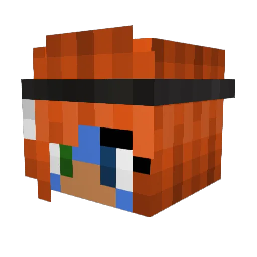 Miratkin Minecraft avatar head, 3D render