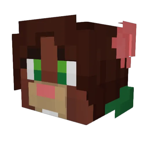 Miratried Minecraft avatar head, 3D render
