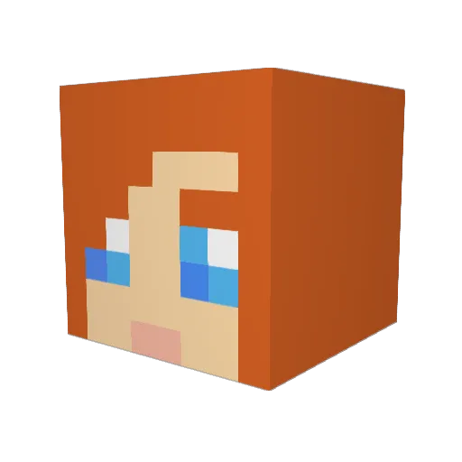 Mirazh Minecraft avatar head, 3D render