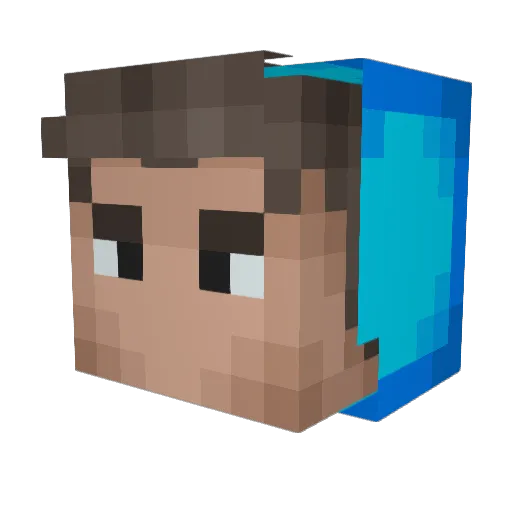Mircole Minecraft avatar head, 3D render