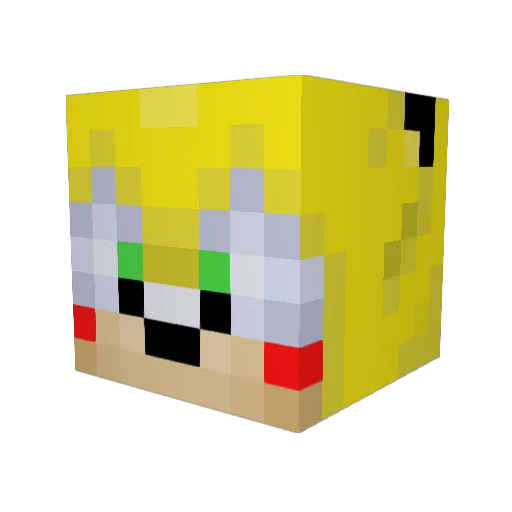 Mirdelli Minecraft avatar head, 3D render