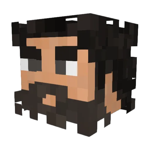 Mirekk Minecraft avatar head, 3D render