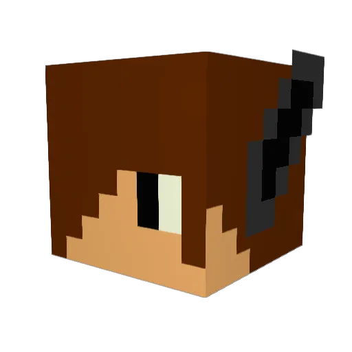 Mireller Minecraft avatar head, 3D render