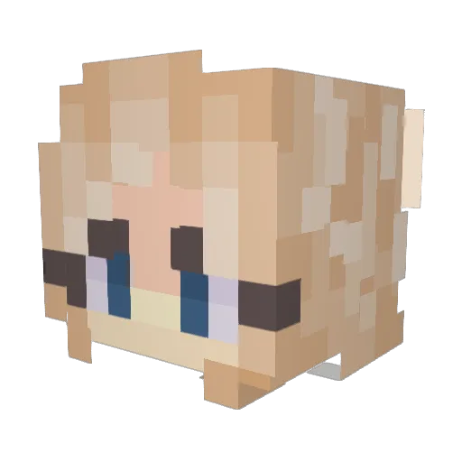 Miremam Minecraft avatar head, 3D render