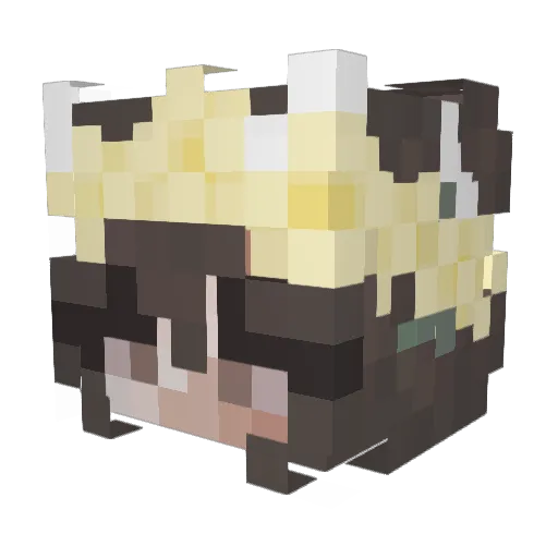 Miremy Minecraft avatar head, 3D render