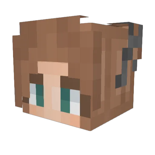 Miriiii Minecraft avatar head, 3D render