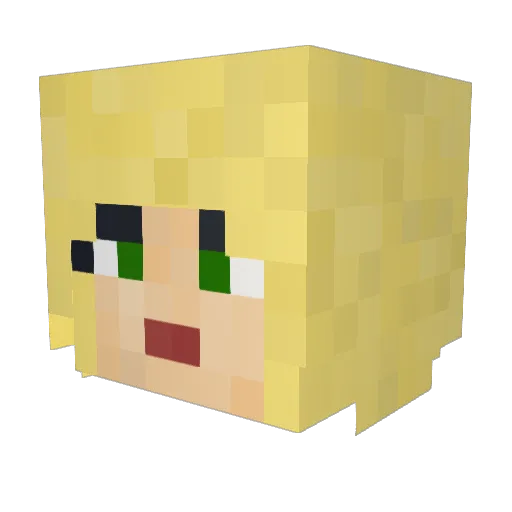 Mirime Minecraft avatar head, 3D render