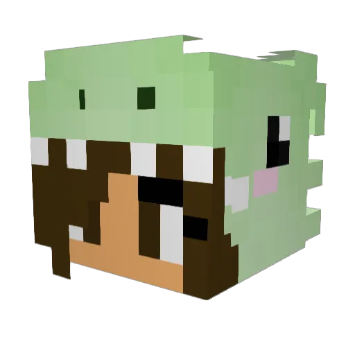 Mirkaaaa Minecraft avatar head, 3D render