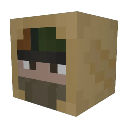 MirkenMidnight Minecraft avatar head, 3D render