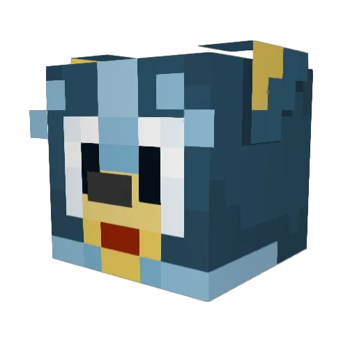 MiroTheDog Minecraft avatar head, 3D render