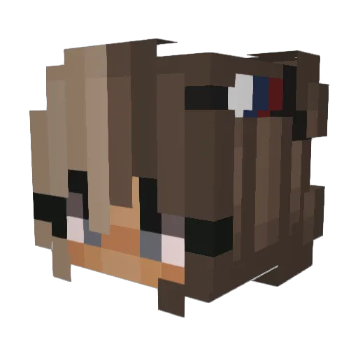 Miroa Minecraft avatar head, 3D render