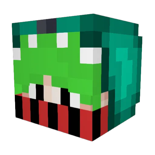 Mirokyuu Minecraft avatar head, 3D render