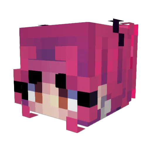 Miromaybe Minecraft avatar head, 3D render