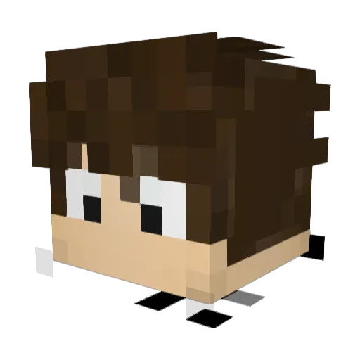 Miromoro Minecraft avatar head, 3D render
