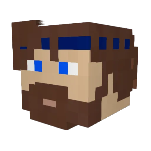 Miroor300 Minecraft avatar head, 3D render