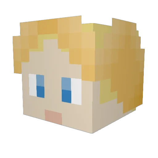 MirrorQ Minecraft avatar head, 3D render