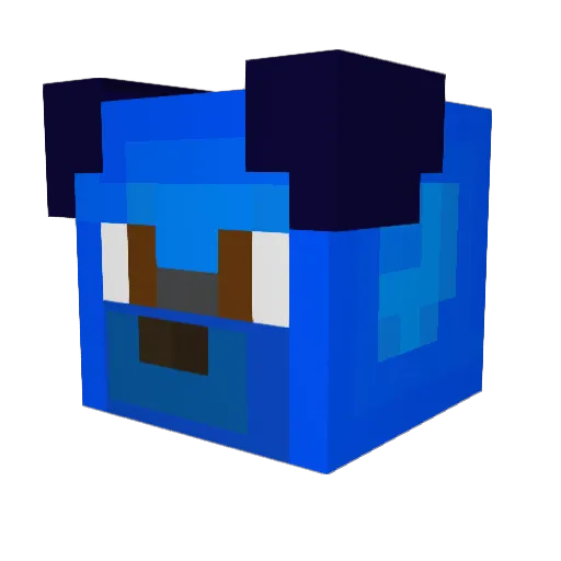 Mirrorous Minecraft avatar head, 3D render