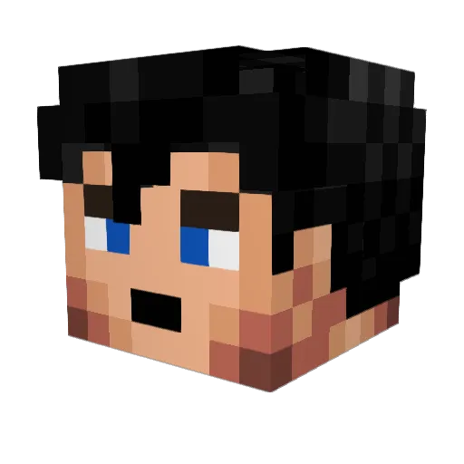 Mirtsukka Minecraft avatar head, 3D render