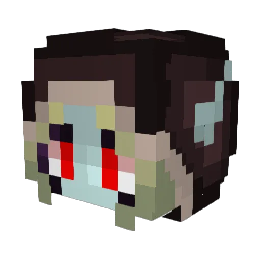 Miruethe Minecraft avatar head, 3D render