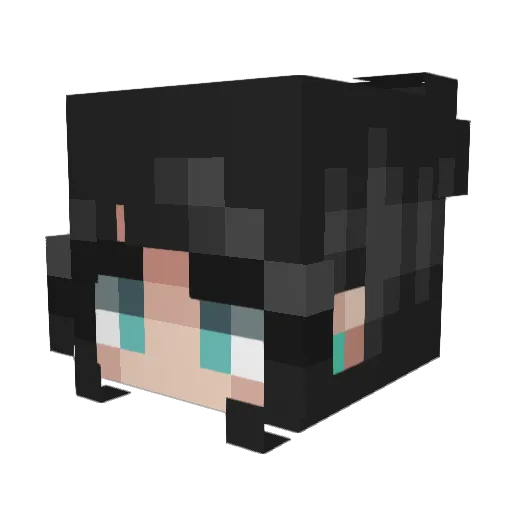 Mirukaaa Minecraft avatar head, 3D render