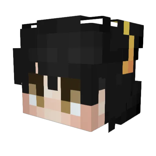 Mirukashii Minecraft avatar head, 3D render