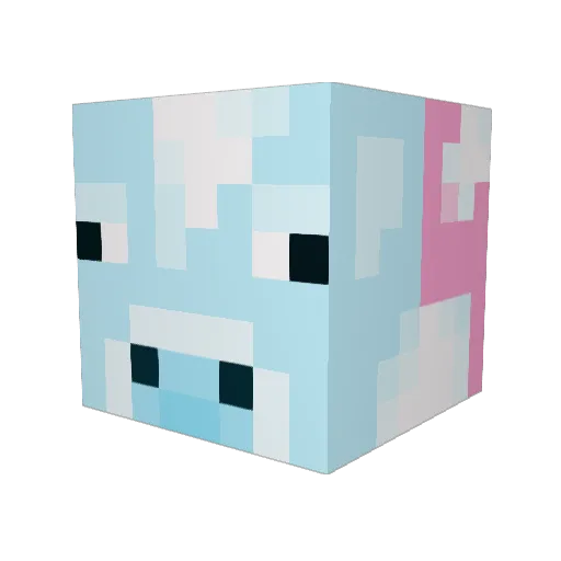 MirukiPom Minecraft avatar head, 3D render