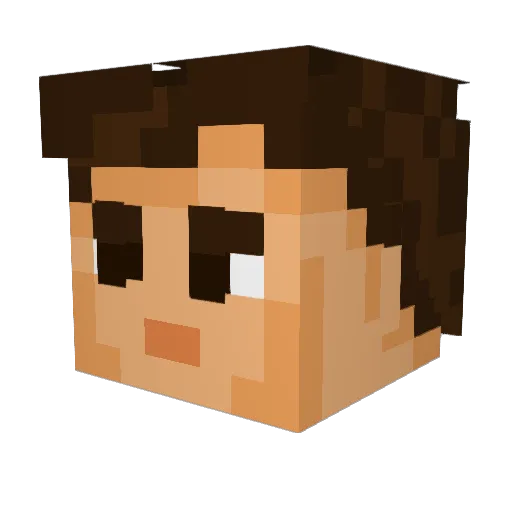 Miruur Minecraft avatar head, 3D render
