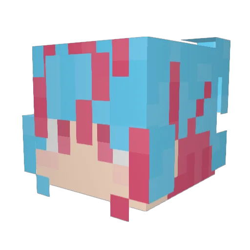 Miruwase Minecraft avatar head, 3D render