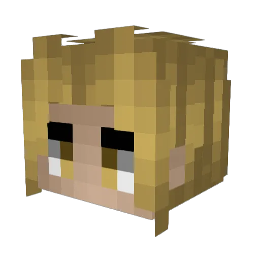 Mirz Minecraft avatar head, 3D render
