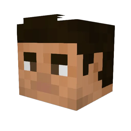 Mirzonchik Minecraft avatar head, 3D render