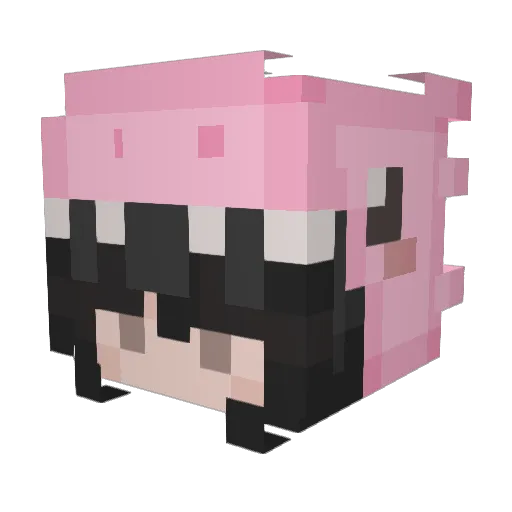 MisLuLu Minecraft avatar head, 3D render