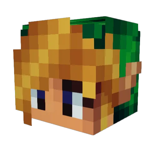 Misa37 Minecraft avatar head, 3D render