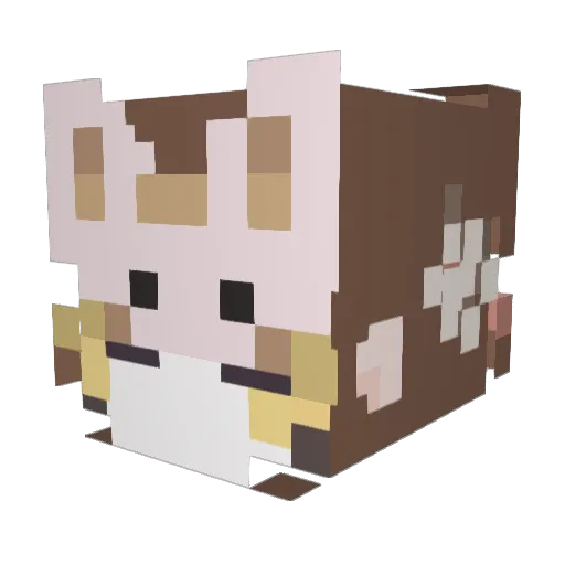 MisaAck Minecraft avatar head, 3D render