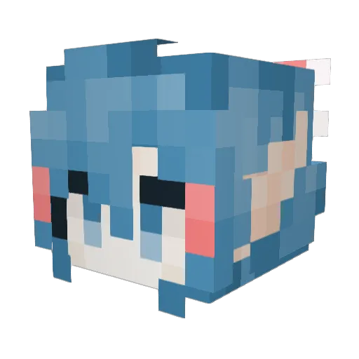 Misaka_Asuna Minecraft avatar head, 3D render