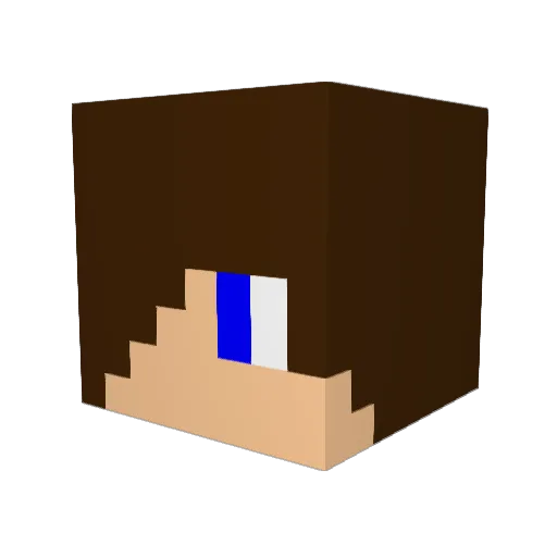 Misaki Minecraft avatar head, 3D render