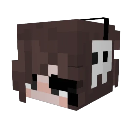 MisakiAizawa Minecraft avatar head, 3D render