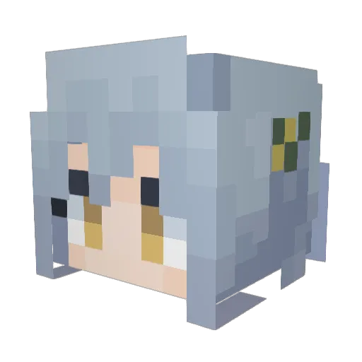 MisakiMei123 Minecraft avatar head, 3D render