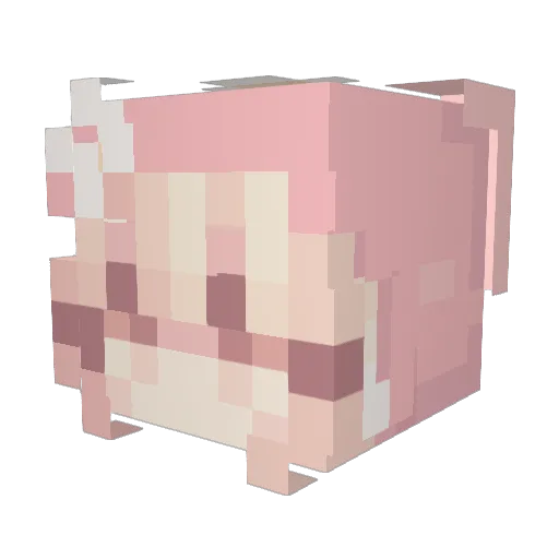 Misakiblackheart Minecraft avatar head, 3D render