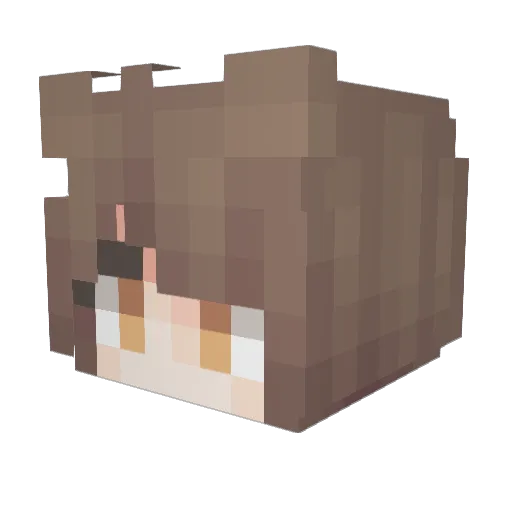 Misakiiiiii Minecraft avatar head, 3D render