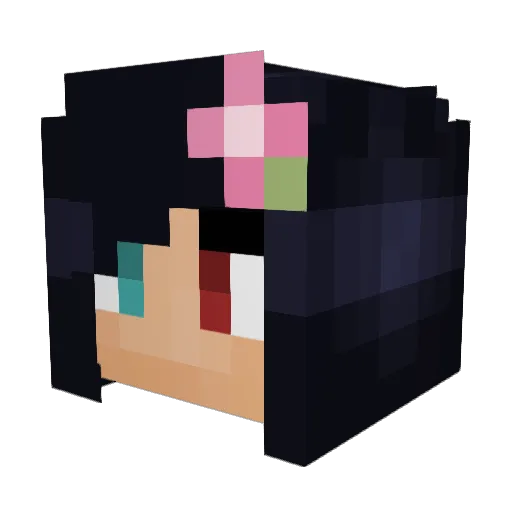 Misako_ Minecraft avatar head, 3D render