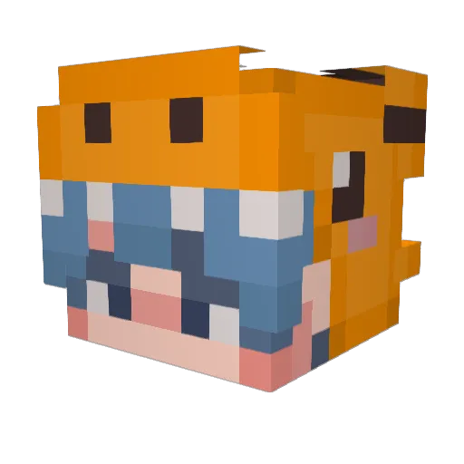 Misaqwwe Minecraft avatar head, 3D render