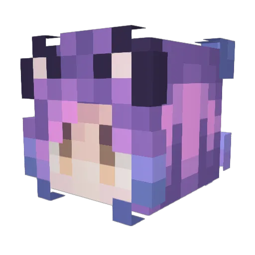 MisatoUwU Minecraft avatar head, 3D render