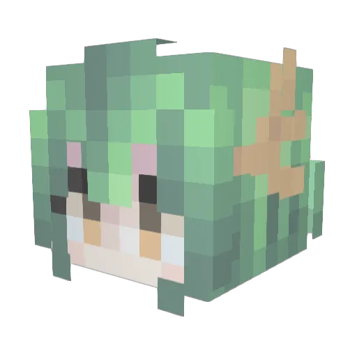 Misayos Minecraft avatar head, 3D render