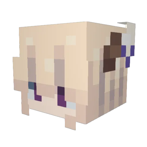 MiscelLime Minecraft avatar head, 3D render