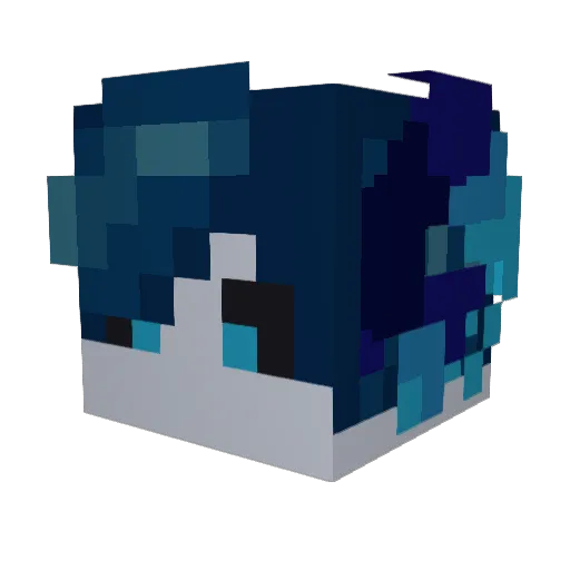 MischievousGrimm Minecraft avatar head, 3D render