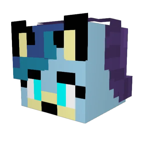MisfitFox Minecraft avatar head, 3D render