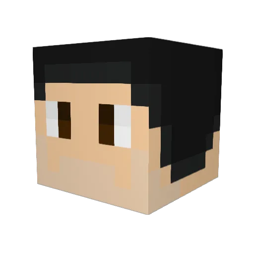 MishaKuma Minecraft avatar head, 3D render
