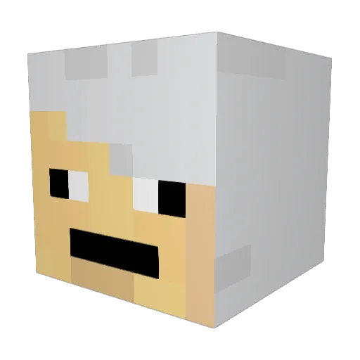 Mishikku Minecraft avatar head, 3D render