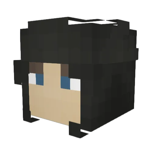 Mishke Minecraft avatar head, 3D render