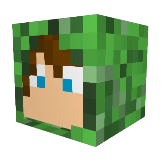 Mishoo Minecraft avatar head, 3D render